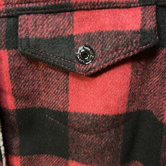 Thread & Supply red plaid Sherpa lined jacket S - Picture 5 of 12